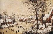 Winter Landscape with Skaters and Bird Trap
